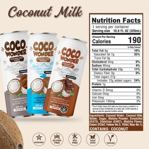 Lait de coco à l'amande 500 ml 16.9 floz Boisson VINUT 24 canettes carton peut Non OGM Sans sucre ajouté OEM Marque privée Échantillon gratuit W - Product Image 2
