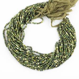 Perles de pierres précieuses rondes à micro facettes en opale verte véritable 3mm perles de pierre d'opale naturelle pour bijoux bracelets fabrication de colliers en vrac - Product Image 1