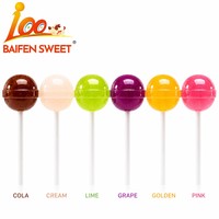 Sucettes rondes dures en gros, saveurs de fruits assorties, forme boule brillante, emballage en vrac en pot, approvisionnement direct usine