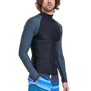 Rash Guard pour hommes à manches longues, uni, en gros, Rash Guards MMA, chemises de compression vierges personnalisées, concevez votre propre chemise de natation Rash Guard - Product Image 6