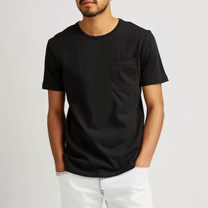 2025 Venta caliente camiseta hombres camisa de cuello enrollado venta al por mayor de algodón de alta calidad camiseta de los hombres con bolsillo - Product Image 5