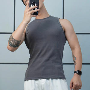 Camiseta sin mangas acanalada SP12 ajustada hecha de tela de mezcla de algodón elástica diseñada para mejorar el físico y proporcionar comodidad durante todo el día - Product Image 2