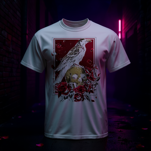 T-shirt Gotica Estetica Y2K con Corvo e Teschio, Stile Grunge per Promozioni - Product Image 3