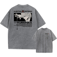 Vintage Anime Hunter X Hunter Acid camiseta estampado gráfico camisetas hombres mujeres Manga calle lavado 100% algodón camisetas Unisex