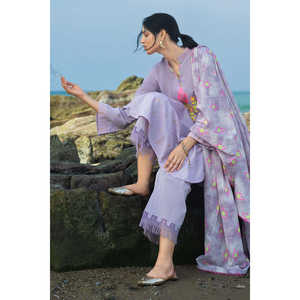 Conjunto de Traje Jacquard Teñido en Hilo de 3 Piezas para Mujer con Dupatta Estampada y Bordada MJ-52017 - Product Image 6