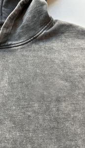 Sudadera con capucha de algodón de 420 gsm con cuello redondo y manga larga, estilo casual cómodo para primavera y otoño, con lavado ácido, ideal para streetwear, venta al por mayor. - Product Image 5