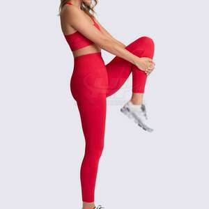 Ensemble de sport 2 pièces : Soutien-gorge de sport et Legging, couleur unie, respirant, écologique, maintien renforcé pour l'entraînement - Product Image 4