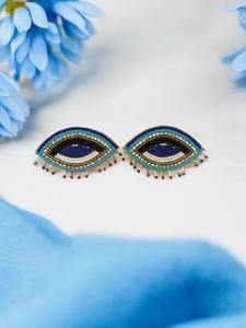 Pendientes de Fútbol Americano con Cuentas Moradas Hechos a Mano, Joyería de Cuentas Bordadas para el Día del Partido con Cuentas Rojas, JAVED HANDICRAFTS Modelo JH-2026 Etsy - Product Image 4