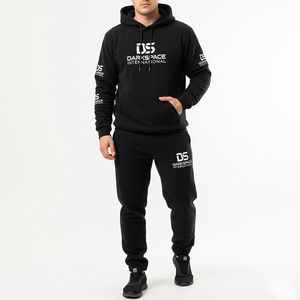 Conjunto Deportivo para Hombre al por Mayor, 100% Algodón, de Alta Calidad, Transpirable, con Estampado por Transferencia de Calor, Diseño Sólido, con Capucha, para Otoño - Product Image 3