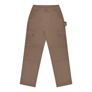 <b>Soft</b> Casual Comfortable Wholesale Price Women Cargo Straight <b>Jeans</b> Wide Leg Side Pockets Vintage Pants for Women Spring - Product Image 4