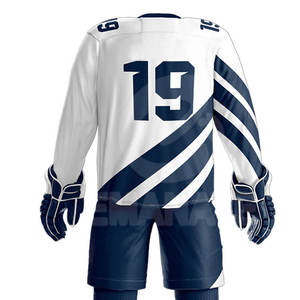 Ensemble short et maillot de hockey sur glace imprimé 100 % polyester, couleurs personnalisées sur le devant, haute qualité, respirant, antibactérien, séchage rapide - Product Image 5
