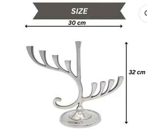 Menorá Antigua de Aluminio de 9 Brazos, Personalizable, de Alta Demanda, Metal Premium, Candelabro Judío Navideño, Hecho a Mano - Product Image 4