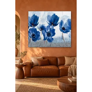 Impression sur toile de fleurs d'anémone bleu marine Fida - Product Image 4