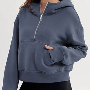 Latest Style Low Price Women Half <b>Zipper</b> Hoodies Long Sleeves Casual Wear Women Half <b>Zipper</b> Hoodies - Product Image 2