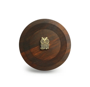 Mystic Owl Block Caja de especias hecha a mano con cuchara en mango y madera de sheesham 7 contenedores contenedor de especias con cuchara de madera - Product Image 3