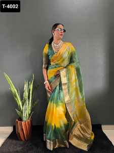 Collections de saris ethniques indiens à la mode pour les festivals et les mariages Saree en soie Simar exclusif avec saree à bordure Zari Design - Product Image 2