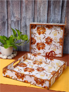 ถาดไม้ MDF เคลือบเงามันวาวทำด้วยมือถาดใส่ของตกแต่งทรงสี่เหลี่ยมพร้อมเทคโนโลยีการนับเคลือบพิมพ์ดิจิตอล - Product Image 4