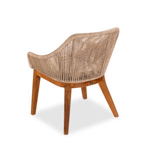 Chaise d'appoint moderne en corde tissée Bohoeiman avec pieds en bois et coussin doux pour salon, salon et patio - Product Image 6