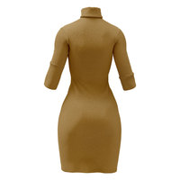 Automne et hiver nouveau pull en laine à col roulé américain européen femmes à manches longues mode femmes robe