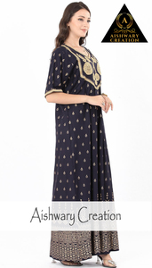 Bulk Regular Fit patrón geométrico 100% algodón Midi vestido de longitud completa estilo túnica ropa Casual mujer Primavera Verano colección - Product Image 2