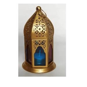 Farol Metálico Exclusivo Personalizado en Tendencia con Acabado Amarillo y Azul, Accesorios de Decoración para el Hogar, Hoteles y Bodas - Product Image 5