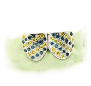 Grillz personnalisé 2 dents avec crocs Grillz opale blanche/925 Silver Slugs Grillz - Product Image 2