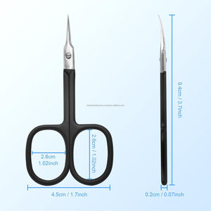 Super Quality Black Sharp Professional Russian Stainless Steel Cuticle Scissors for Nail Manicure Private Label Custom - Product Image 6