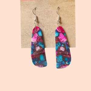 Pendientes colgantes de plata de ley Navajo y Rosa Dream Mojave Slab, Pendientes colgantes, regalo de piedra natal para mujer a precio de fábrica - Product Image 2