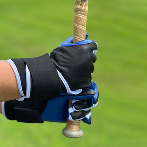 Nouveaux gants de frappe de baseball en cuir de vachette, combinaison blanc et bleu royal, fermeture à crochets et boucles, ambidextres, légers et durables - Product Image 6