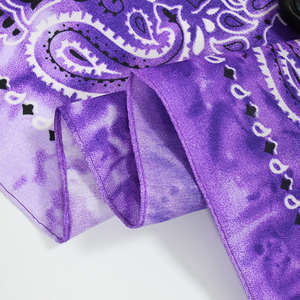 Bandanas carrés en polyester recyclé à imprimé personnalisé hip-hop, dégradé tie-dye, paisley, en gros - Product Image 5