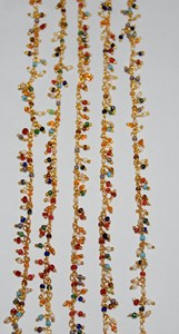 2mm Multicolor Gemstone Cluster <b>Rosary</b> Chain Gold Plated Wire Wrapped Jewelry Making Supply Chain by Foot - Product Image 4