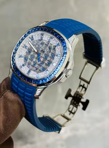 Montre en diamant Moissanite de clarté VVS, sertie de diamants, classique, sportive, tendance, luxe, automatique, à quartz, unisexe, boîtier en acier inoxydable - Product Image 2