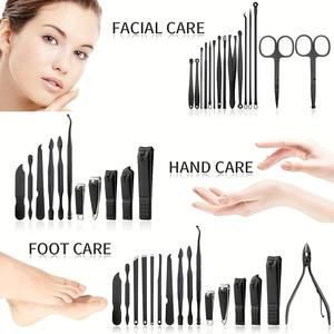 Ensemble professionnel de 32 outils de manucure, coupe-cuticules à lame droite et kit de pédicure avec outils de nail art - Product Image 2