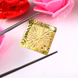 Quartz citron naturel sculpté à la main de haute qualité belle pierre précieuse en vrac en vrac forme carrée ovale jaune pour bijoux - Product Image 1