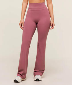 Pantalons de yoga à jambe droite et taille haute pour femmes, en gros, personnalisés, pour la course à pied et le fitness, longueur complète, bas évasés pour l'entraînement - Product Image 1