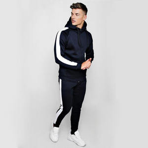 Ensemble de survêtement unisexe 2 pièces en coton polaire respirant de haute qualité Jogger orange fluo sweat à capuche imprimé logo personnalisé fermeture éclair - Product Image 4