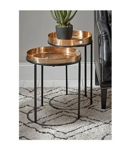 Table de salon de qualité supérieure, design tendance, forme ronde, table basse en métal à prix abordable - Product Image 2