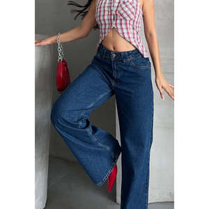 Jeans amples à jambes larges 7031 - Délavage foncé uni - Product Image 5