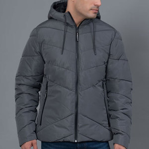 Chaqueta Acolchada de Lona Resistente para Hombre, Cuello Alto, Impermeable, Ecológica, Lista para el Invierno, Diseño con Cremallera Completa en las Mangas, Capucha Frontal - Product Image 1