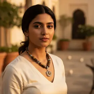 "<b>Fine</b> Beaded Tiger Eye Stone <b>Necklace</b> for Women" - Product Image 1