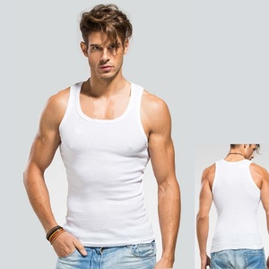 Camiseta sin mangas de algodón para hombre al por mayor, camisetas sin mangas con músculos para gimnasio, ropa interior suave para fitness, camiseta interior de poliéster de manga corta para hombre - Product Image 2