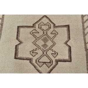0.3x10.8 ft Herki Turkish Rug, <b>Brown</b> Oriental Vintage Rug <b>Wool</b> - Product Image 5