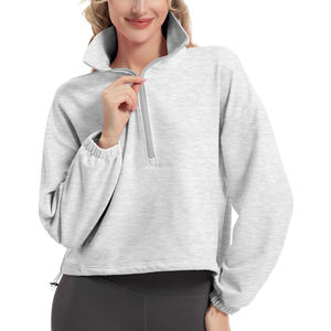 Sudadera Corta con Media Cremallera para Mujer, Transpirable, de Manga Larga, Diseño Profesional para Gimnasio, Ropa Deportiva Moderna - Product Image 5