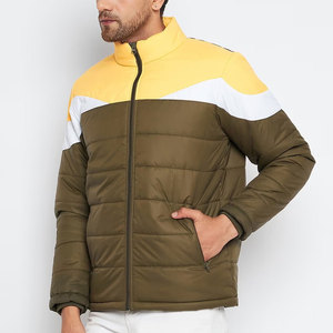 ขายตรงจากโรงงาน บริการ OEM เสื้อแจ็คเก็ตผู้ชายสีตัดต่อสำหรับฤดูใบไม้ร่วง ทรงปกติ กันน้ำ คอตั้ง โลโก้ด้านหน้า - Product Image 3