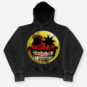 Sweat à capuche personnalisé lavé à l'acide avec impression du logo Sweat-shirt unisexe surdimensionné Streetwear Vente en gros - Product Image 1