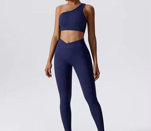 ชุดออกกำลังกายเลคกิ้งเอวสูงสองชิ้นสำหรับฟิตเนสกีฬาโยคะสีล้วนเป็นมิตรต่อสิ่งแวดล้อม - Product Image 2