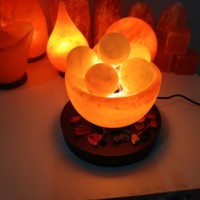 JOBAK Promotion Exceptionnelle : Lampe en Sel de Roche de l'Himalaya Naturel de Qualité Supérieure Certifiée ISO, Style Feng Shui, Sculptée à la Main, Sensation Naturelle
