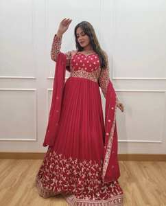 Nuevo Vestido de Novia Reversible, Completamente Cosido, Sin Arrugas, de Secado Rápido, con Conjunto de Dupatta para Fiestas, por TENNECY (Para Todas las Temporadas) - Product Image 2