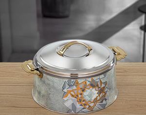 ภาชนะใส่อาหารหม้อปรุงอาหารทำจากไม้หุ้มฉนวนหม้อร้อนพร้อมฝาชุบนิกเกิลสำหรับงานเลี้ยงอาหารค่ำดีไซน์น่าสนใจ - Product Image 5