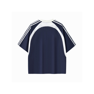 Camiseta de malla con rayas en contraste y corte holgado para hombre - 100% algodón - Product Image 2